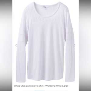Prana Cleo Jersey Knit Top, Sz L white